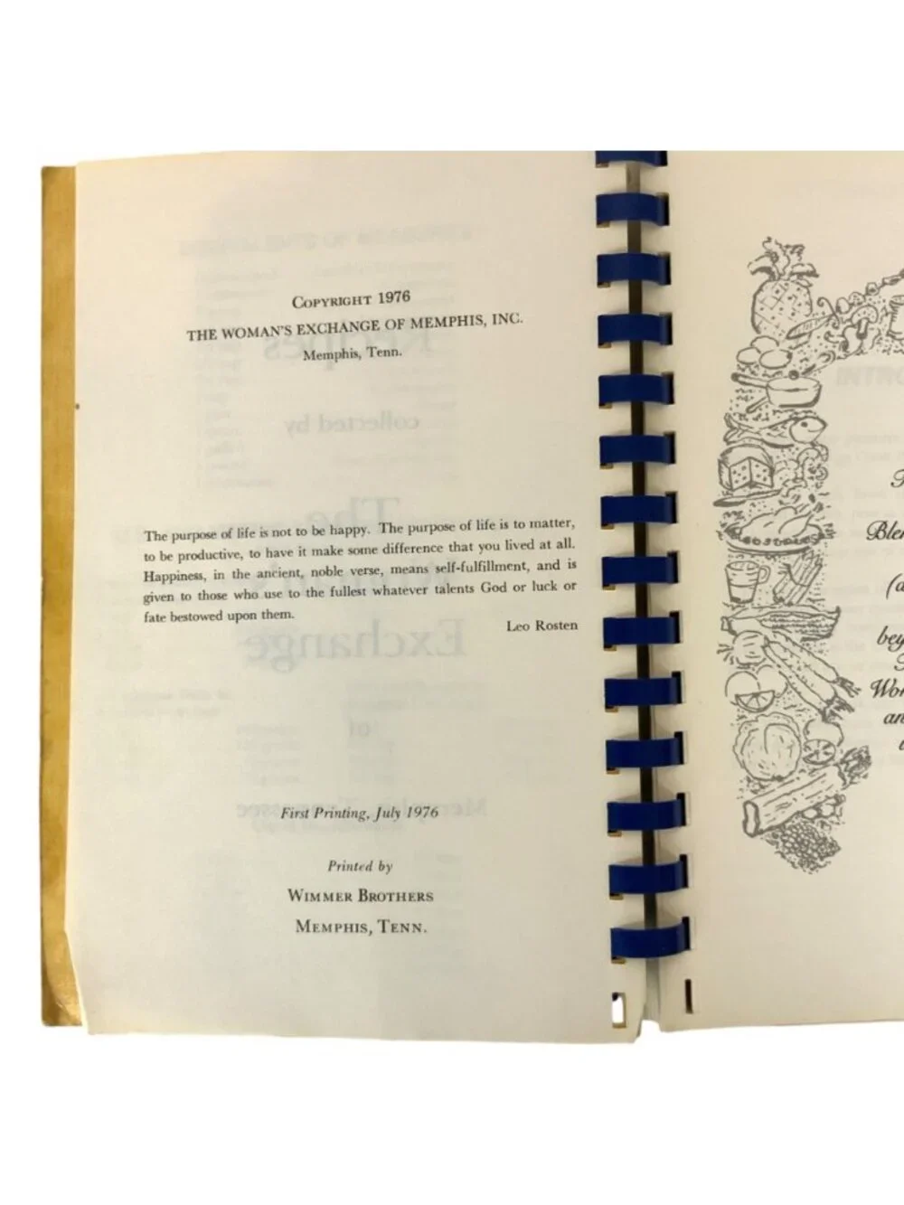 Womans Exchange of Memphis TN Cook Book Volume II 1st Printing 1976 Spiral Bound